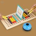 Wooden Board Bead Game 2 Player Montessori Toy for Kids Toddlers Girls Boys.