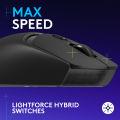 Logitech G309 Lightspeed Wireless Gaming Mouse, Lightweight, LIGHTFORCE Hybrid Switches, Hero 25K Sensor, 300+ Hour Battery Life with AA Battery, 6 Programmable Buttons, PC & Mac - Black. 