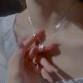 Korean Silver Color Cute White Dove Necklace for Women Fashion Simple Temperament Zircon Clavicle Chain Necklace Jewlery.