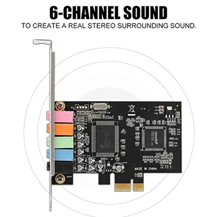 Surround Card 【Big-promotion】 PCIe sound card 5.1, PCI Express surround card 3D ...