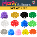 Monty Balloons for Birthdays, Anniversaries, Baby Showers, Valentine's Day and Event Decoration Items- (Pack of 15 Pcs). 