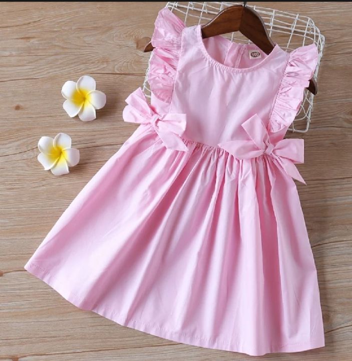 Baby Girl Dress Summer Cotton Linen Kids Casual Beach Party - Main Image