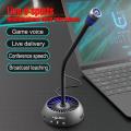 F15 Computer Microphone RGB Luminous and Flexible USB Drive-free Voice Chat Video Conference Microphone. 