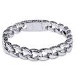Silver Stainless Steel Bracelet Bangle Cuff Belt Buckle Classic. 