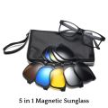 5 in 1 Magnetic SUNGLASS Clip Polarized UV Protection Sunglasses Men Magnetic Clip Sunglasses TR90 Magnet Glasses Frame Glasses with Bag #5in1. 