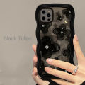 【Dislikelike】Transparent Black Flower phone case for Samsung s23ultra S22 S21 s20fe S20 A14 A53 A50 A32 A13 a21s A31 A23 A11 A04 a03s cover. 