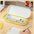 Kawaii Plastic Double Layer Pencil Case for Kids Macaron Solid Color Cute Hard Pen Box Office School Supplies Stationary Gift. 