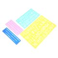 Chenmeng La 4pcs Templates Rulers Colorful Plastic Number Letter Pattern Drawing Stencils Kit for Children Digital Painting.