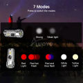 Auoyo Mini light Keychain Torch with Buckle USB Rechargeable LED Li-ght Waterproof Pocket Lig-ht EDC for Outdoor. 