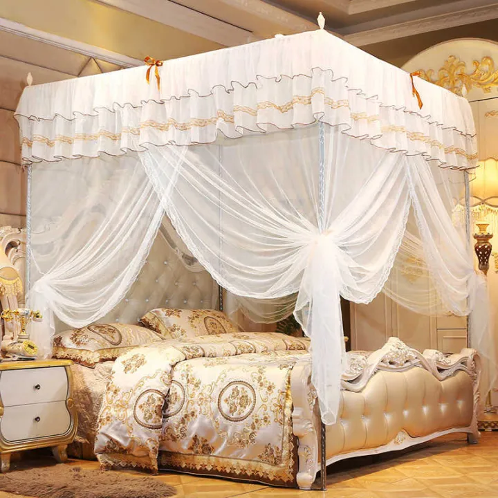 Mosquito%20Net%20Luxury%20Princess%20Four%20Corner%20Post%20Bed%20Curtain%20Canopy%20Netting%20Mosquito%20Net%20Bedding%20-%20Image%204