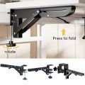 Hardware Accessories L-shaped Foldable Desktop Bracket Punch-free Space-saving Desktop Extension Plate Rack Heavy-duty Adjustable Desk Keyboard Tray Slide Extender Desk Keyboard Computer.