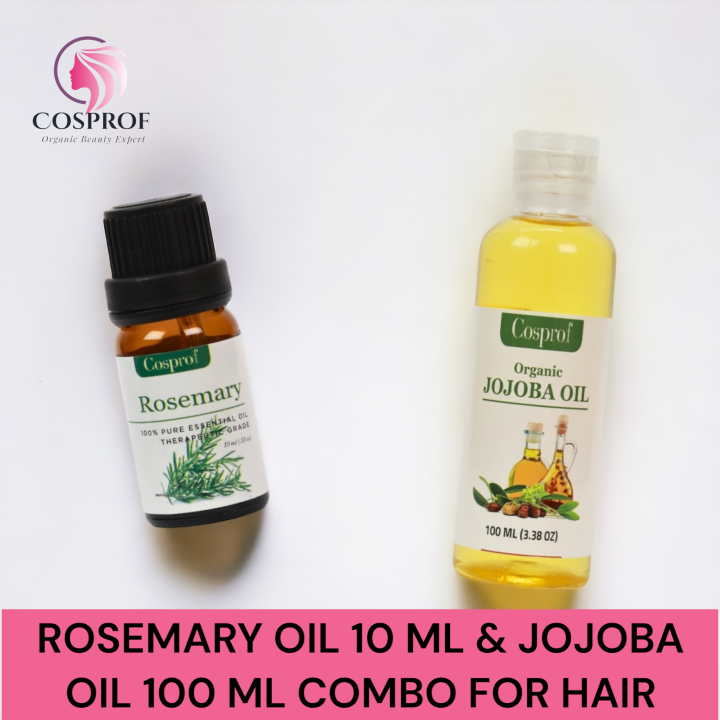 Cosprof Rosemary Essential Oil 10 ml & Jojoba Oil 100 ml Combo Pack