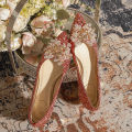 3119-10 Chinese Bridal Women's Show He Master Wedding Dress Bridesmaid Luxury Crystal High Heel Shoes Annual Conference.