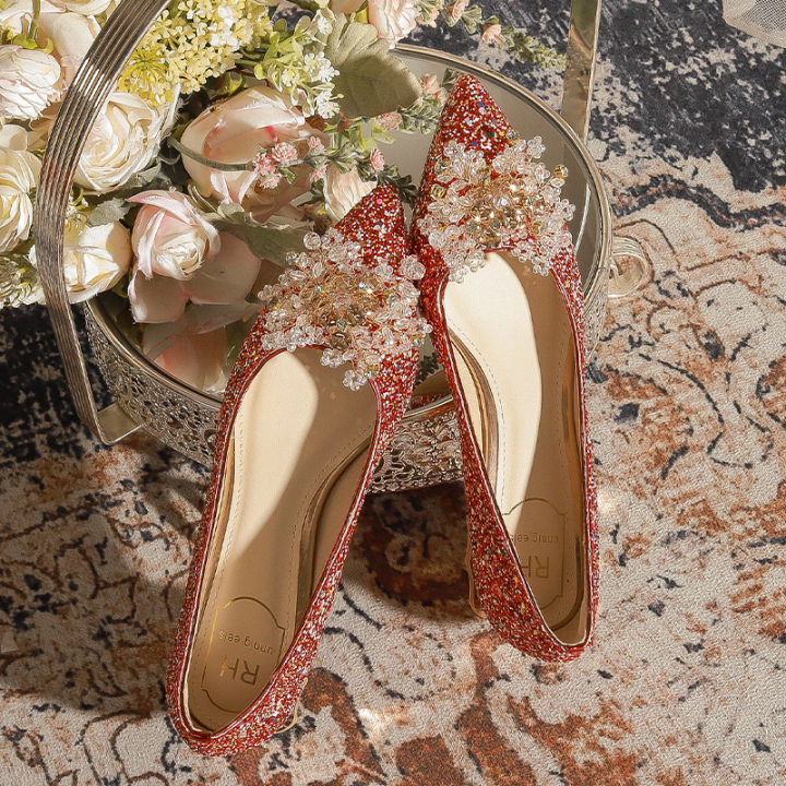 3119-10%20Chinese%20Bridal%20Women's%20Show%20He%20Master%20Wedding%20Dress%20Bridesmaid%20Luxury%20Crystal%20High%20Heel%20Shoes%20Annual%20Conference%20-%20Image%202