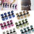 Girls Hairpins Crystal Flower Mini Barrettes Hair Claw Clamp Hair Clip Girls hair accessories -12 Pcs /Set Fashion. 