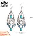 Carat Minimalist Style Earrings Bohemian Rhinestone Waterdrop Earrings Exaggerated Vintage Style Ear Decoration for Women Perfect for Vacation Buyers' Favorite Hollow Out Earrings. 