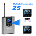 BOMGE Dual Wireless Microphone System Headset Mic/Stand Mic/Lavalier Lapel Mic with Rechargeable Bodypack Transmitter Receiver.