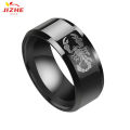 Jewelry one piece hair men's simple black polished face ring stainless steel marked scorpion ring. 