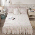 Cilected 100% Cotton Korean Fashion Small Floral Bed Skirt Home Bedding Decoration Cute Princess Wind Bedspread Sheet Cover. 
