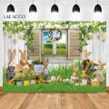 Portrait photo background forest truck grass children spring easter bunny photo background decorative banner green forest photo area. 