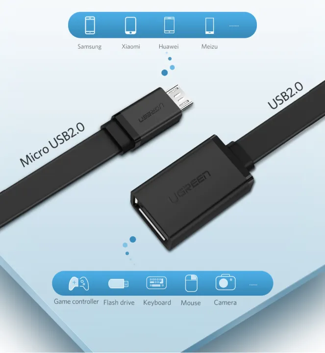 UGREEN%20US133(10396)%20%20Micro%20USB%20Male%20to%20USB-A%20%20Female%20Cable%20with%20OTG%20%20Nickel%20Plating%2015cm%20(Black)%20-%20Micro%20USB%202.0%20OTG%20Adapter%20Cable%20-%20480Mbps%20Data%20Transfer%20-%20Durable%20PVC%20Jacket%20-%20Plug%20&%20Play%20-%20Image%204