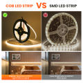 Dimmable FOB COB LED Strip 5V USB 320LEDs/m High Density Led Tape Light Bar 5mm Width RA 90 3000-6500K Ribbon Linear Lighting. 