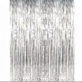 Silver Foil Metallic Curtain Backdrop For Happy Birthday Party Decoration / Bridal Shower / Wedding / New Year / Background Decorations.
