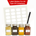 24 Pcs Waterproof Vinyl Stickers for Mason Jars Glass Bottles Decals Craft Kitchen Jar Labels Stickers with Black Marker. 
