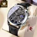 OLEVS 2876 Latest Model Leather strap Fashion Watch for Men. 
