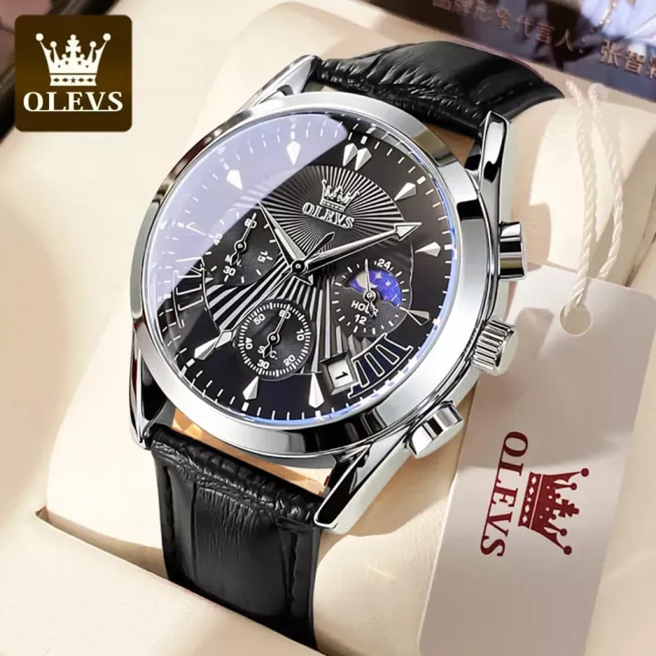 OLEVS%202876%20Latest%20Model%20Leather%20strap%20Fashion%20Watch%20for%20Men%20-%20Image%204
