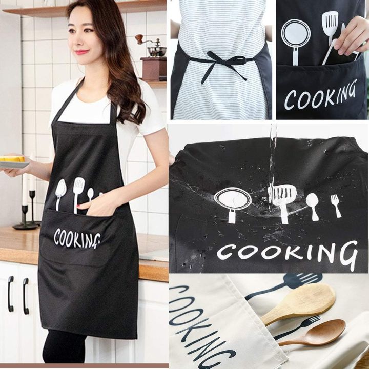 Kitchen%20apron%20waterproof%20oil-proof%20apron%20for%20woman%20adjustable%20home%20cooking%20bib%20with%20pocket%20hand-wiping%20clean%20tool%20accessory%20-%20Image%202
