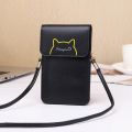 【DM bag factory Store】Women Female PU Leather s Mobile Phone Shoulder Bag Transparent Touch Screen Crossbody Bags Credit Card Case Ladies.