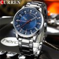 CURREN 8406 Stainless Steel Men Quartz Waterproof Watches for Men.
