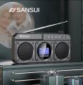 SANSUI F28 Mini Elderly FM Radio Outdoor Wireless Bluetooth Speakers MP3 Walkman Hi-fi Sound Quality LED Clock Lyrics Display TF.
