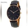 HSRT WD1 Cool Quartz Leather Stylish Wrist Watch For Man Full Black.