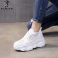 PLOVER Summer Mesh Breathable Clunky Sneakers Women 2024 New Casual Sports All-Match Platform Light Work Shoes.