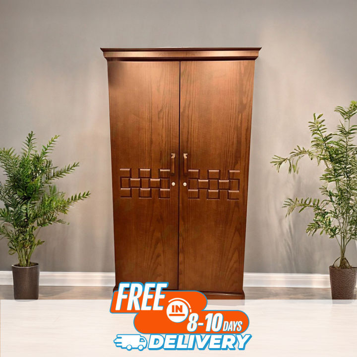 2 Shutter A-125 Wood Almirah - Chocolate Canadian Oak vinier