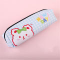 material Cartoon pen bag Portable Large size Cartoon design Cute bear stationery box Zipper closure Creative zipper pencil bag for School supplies Office organization Students Stationery storage Gift. 