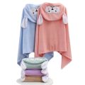 Children's bath towel hooded cape, baby cape, baby cartoon, coral velvet, soft absorbent bathrobe, thickened bath towel. 