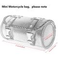 Motorcycle Fork Bag PU Leather Bicycle Handlebar Tool Pouch Sissy Bar Roll Storage Bag Saddle Bag, Universal. 