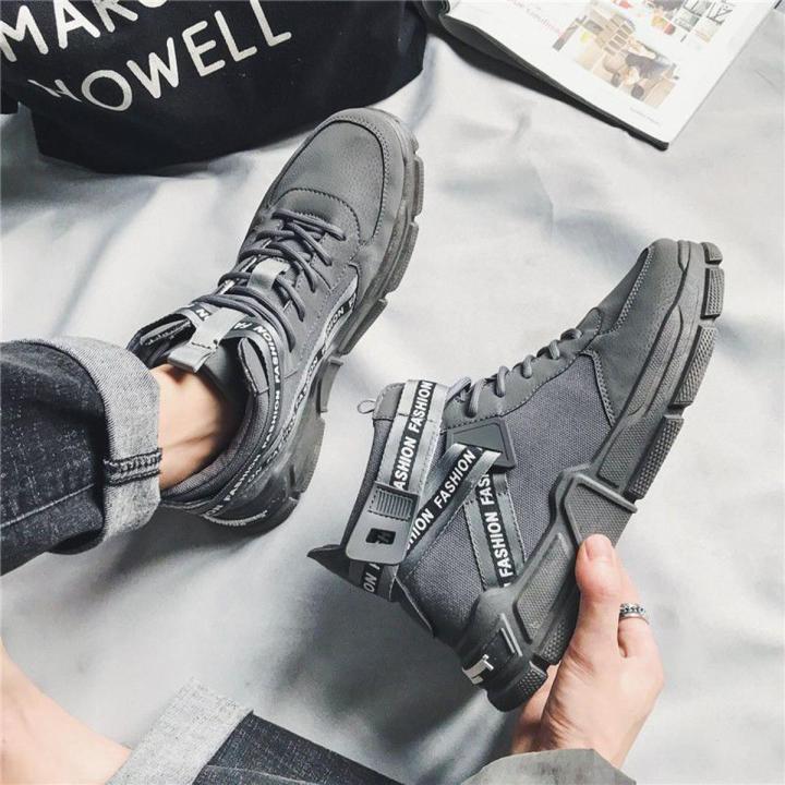 Men's Shoes Fall New High-Top Shoes Korean Fashion All