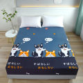 Cartoon Bedspread Polyester Mattress Cover All-around Elastic Band Bed Sheet(No pillowcase) King Full Size Home Decoration.