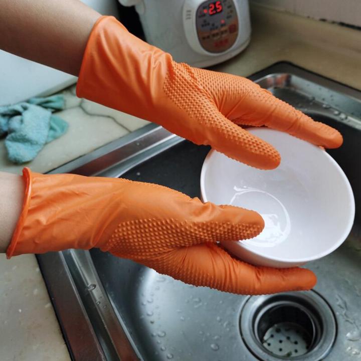 Waterproof Dishwashing Acid and Alkali Resistant Impervious Durable Nitrile Gloves Kitchen Clean Tools