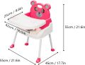 Children's High Chair Baby 4-in-1 Dining Chair Seat Foldable with Tray Height Adjustable.