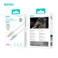 BWOO BO-X325C-C Type-C to Type-C PD 240W 1.2 Meter Skin Friendly Liquid Silicone Aroma Therapy with RGB Light Charging & Data Cable.