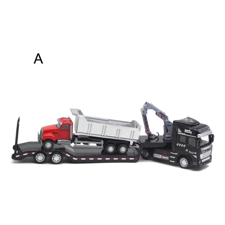 【Funny Bunny Toy Store】Pull-back Design Construction Trailer Moving Joints Head Construction Trailer Model for Kids