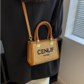 New cenlif unique handle fat face leather bag Handbag with Hot Straw Woven Design  crossbody shoulder bag for girls. 