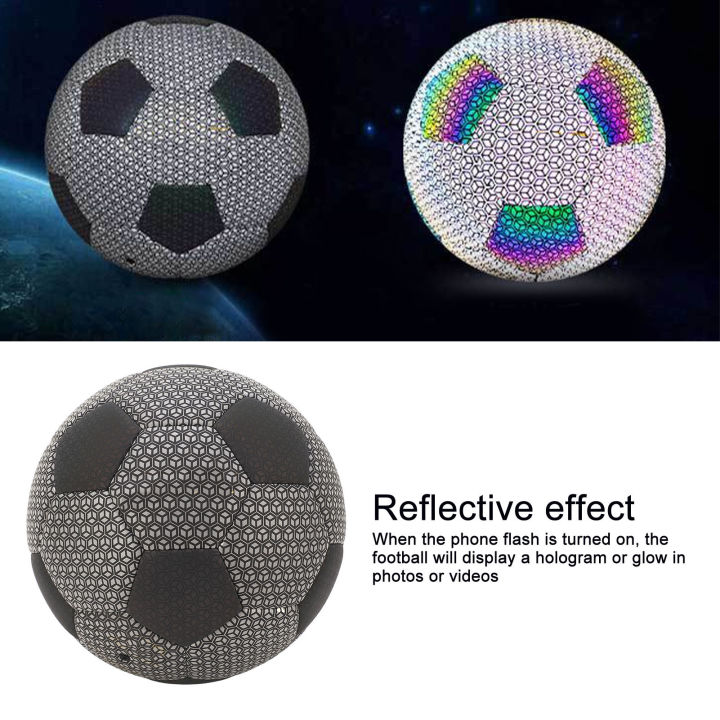 Holographic%20Reflective%20Football%20Wear%20Resistant%20Standard%20Size%20Luminous%20Glowing%20Football%20PU%20Reflective%20Effect%20for%20Night%20Training%20-%20Image%202