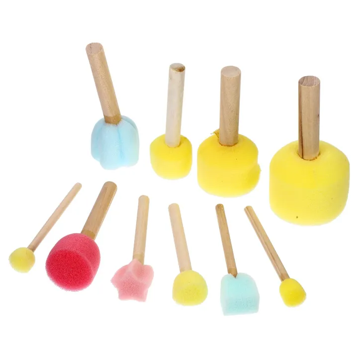 10 Pcs Face Paint Sponge Brush Doodle Tool Painting Kids M Graffiti Drawing Child