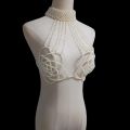European And American Women's Girls Pearl Suspenders Bra Chain Party Flower Station Explosions Foreign Trade Night Club. 
